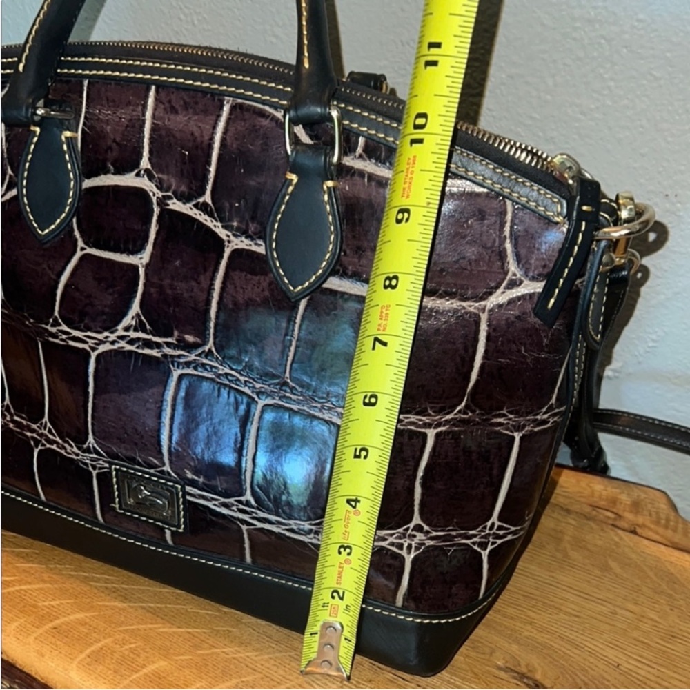 Dooney & Bourke Dark Brown Crocodile-Embossed Shoulder Bag - Picture 10 of 11
